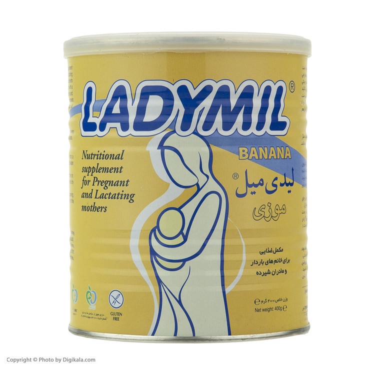 مکمل غذایی مادران باردار و شیرده لیدی میل با طعم موز - 400 گرم