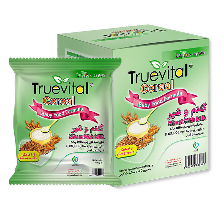 مکمل غذای کودک سرآل گندم و شیر تروویتال - 50 گرم بسته 5 عددی